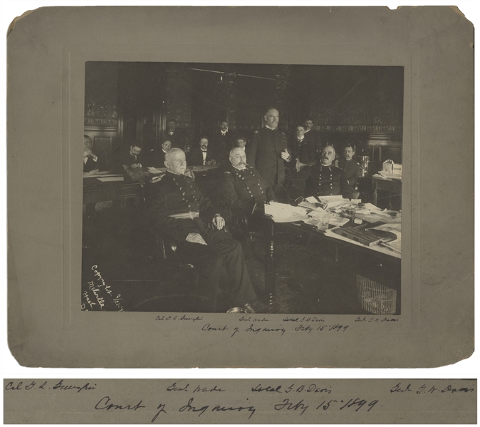 Large 9.5 x 7.5 Photograph From 1899 Documenting the Military Court of Inquiry Convened to Investigate the Embalmed Beef Scandal, Exposing the Chicago Meatpacking Industry